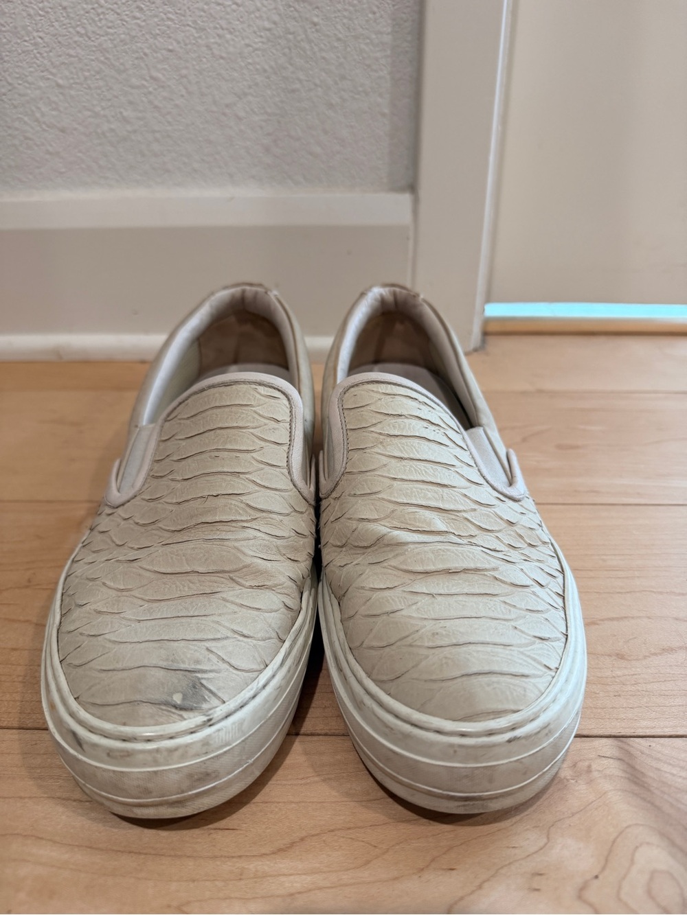 Ferragamo Slip-On Casual Sneakers in Cream